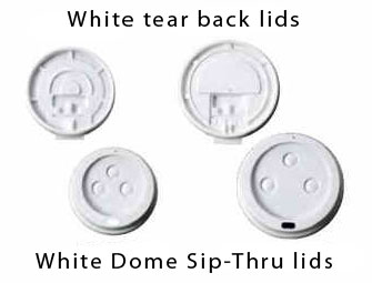 White Plastic Paper Cup Lids